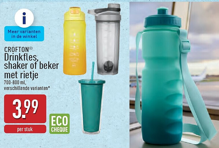 Drinkfles, shaker of beker met rietje