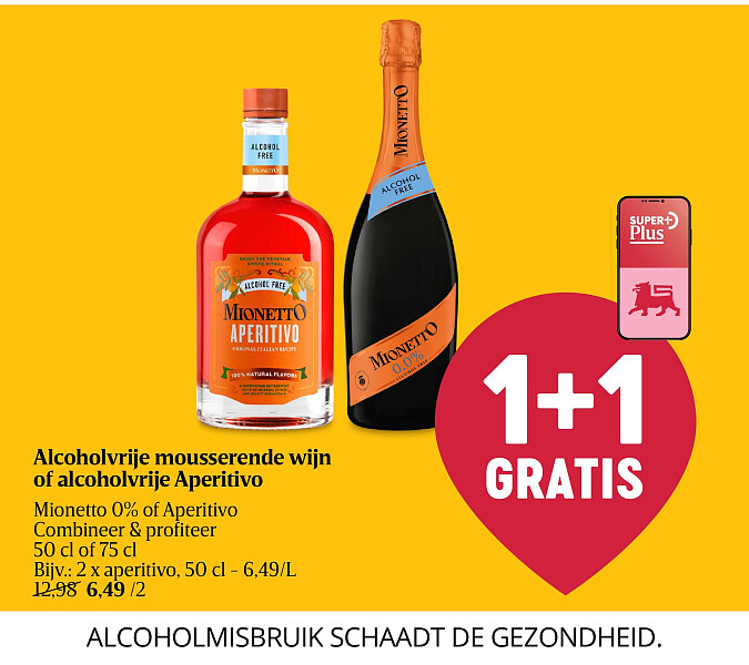 Alcoholvrije mousserende wijn of alcoholvrije Aperitivo