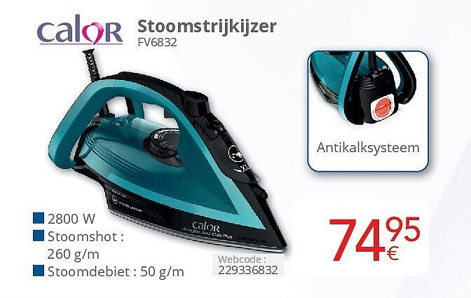 Calor Stoomstrijkijzer FV6832