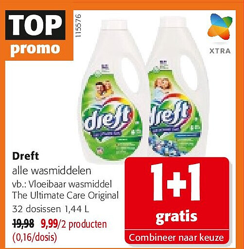 Dreft Vloeibaar wasmiddel The Ultimate Care Original 32 dosissen 1,44 L
