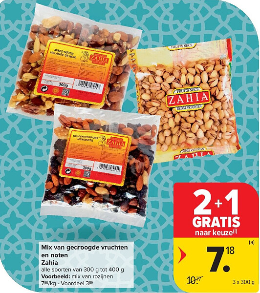 Mix van gedroogde vruchten en noten Zahia