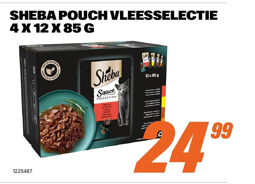 SHEBA POUCH VLEESSELECTIE 4 X 12 X 85 G