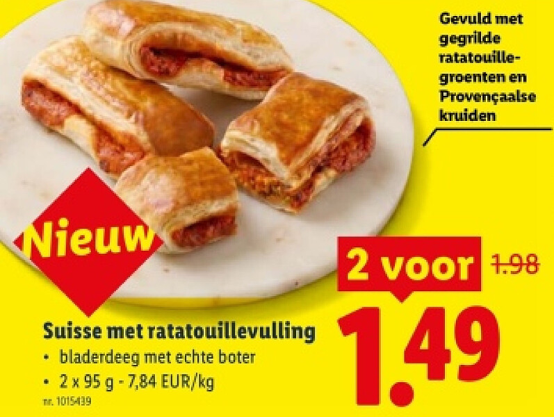 Suisse met ratatouillevulling