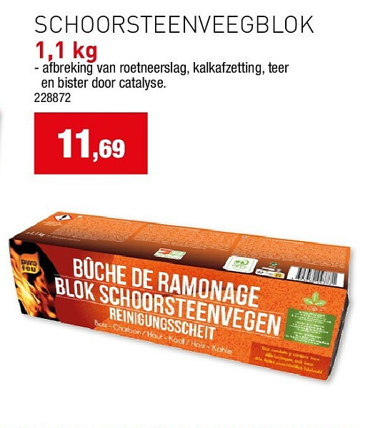 SCHOORSTEENVEEGBLOK 1,1 kg - afbreking v
