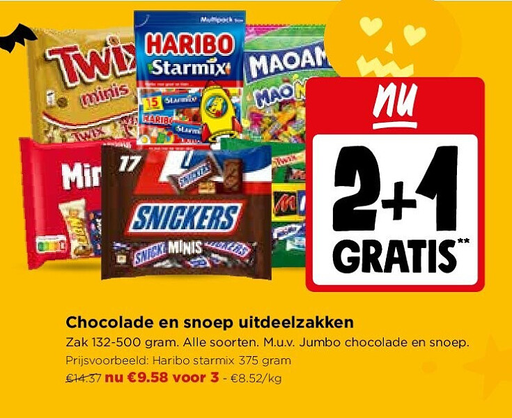 Chocolade en snoep uitdeelzakken