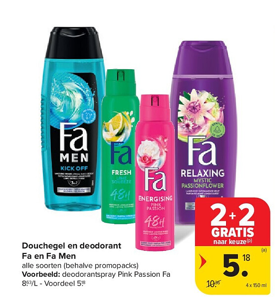 Douchegel en deodorant Fa en Fa Men