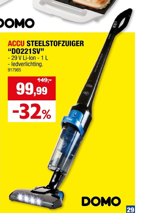 ACCU STEELSTOFZUIGER "D0221SV"