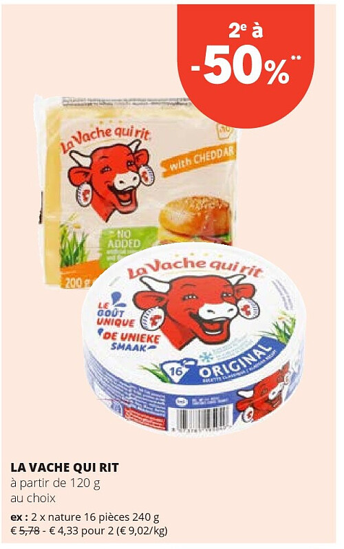 LA VACHE QUI RIT nature 16 pièces 240 g