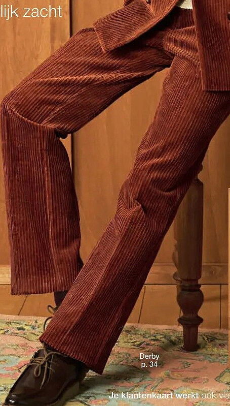 Broek in breed geribd fluweel