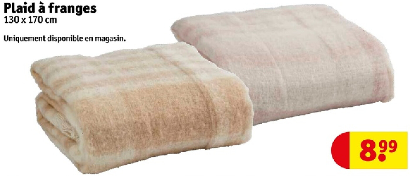 Plaid à franges 130 x 170 cm