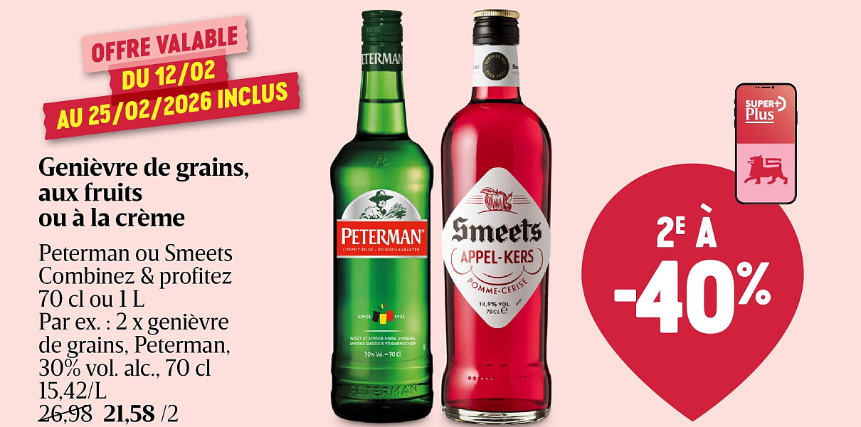 Genièvre de grains, aux fruits ou à la crème