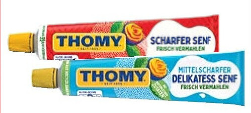THOMY Delikatess-Senf mittelscharf oder scharf, 200-ml-Tube