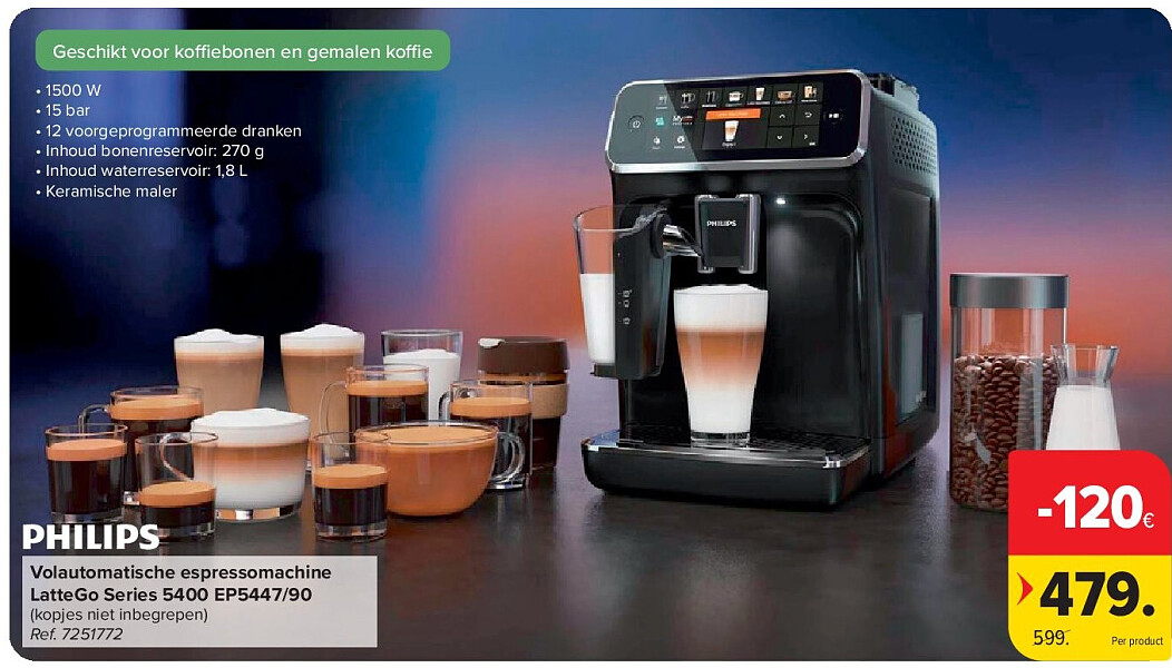 Volautomatische espressomachine LatteGo Series 5400 EP5447/90
