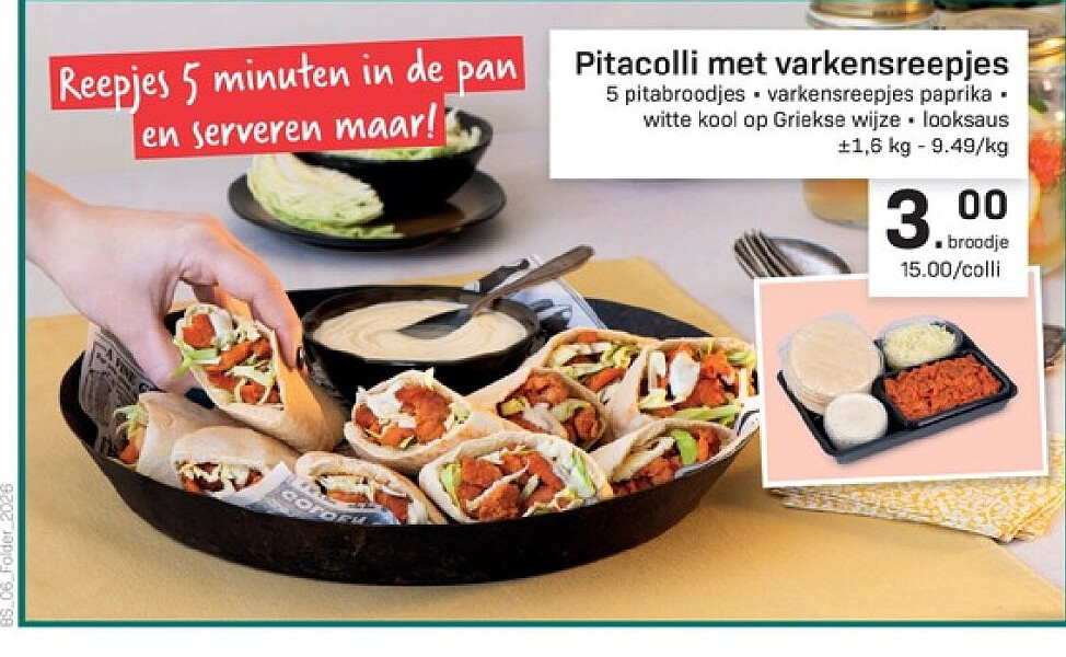 Pitacolli met varkensreepjes