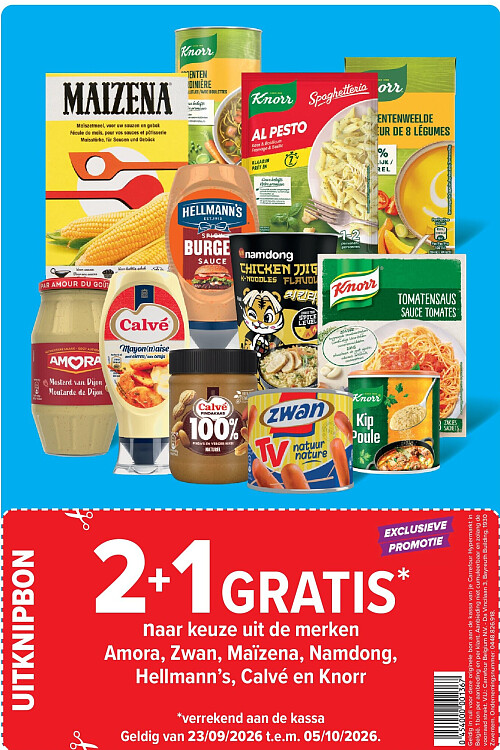 Amora, Zwan, Maïzena, Namdong, Hellmann’s, Calvé en Knorr