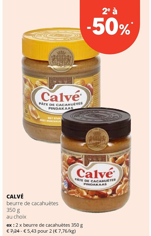 CALVÉ beurre de cacahuètes 350 g