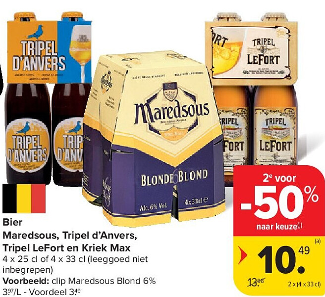 Bier Maredsous, Tripel d’Anvers, Tripel LeFort en Kriek Max