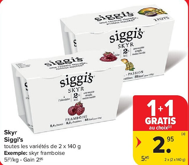 Skyr Siggi’s 2 x (2 x 140 g)