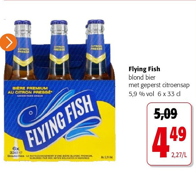 Flying Fish blond bier met geperst citroensap 5,9 % vol 6 x 33 cl