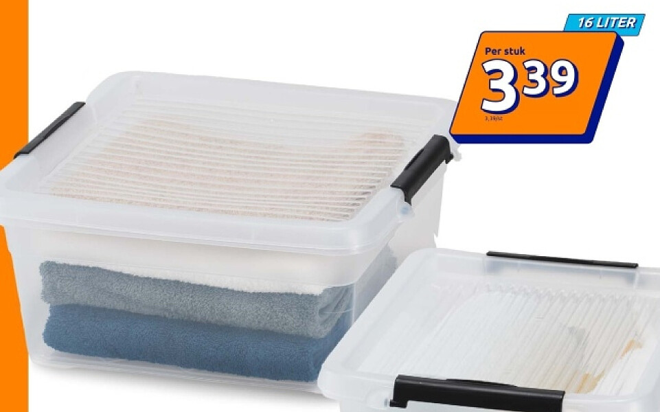 Opbergbox met klemdeksel 16 LITER