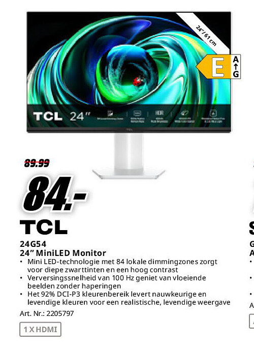 TCL 24G54 24” MiniLED Monitor