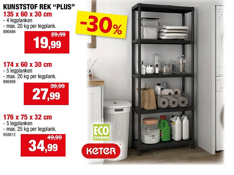KUNSTSTOF REK “PLUS” 135 x 60 x 30 cm