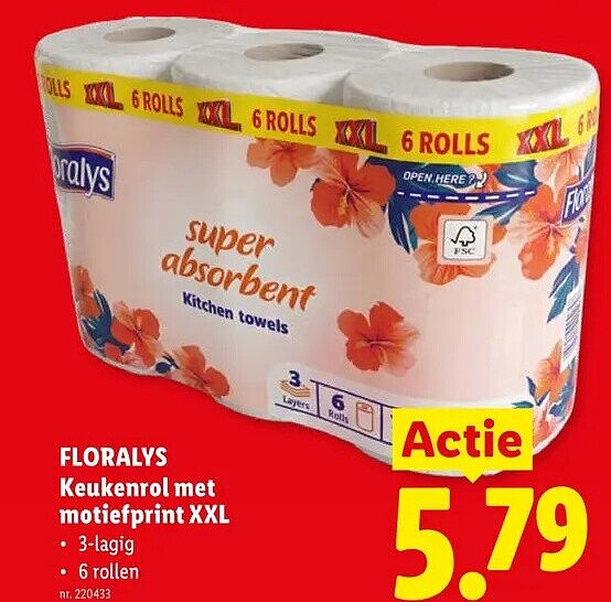 Keukenrol met motiefprint XXL