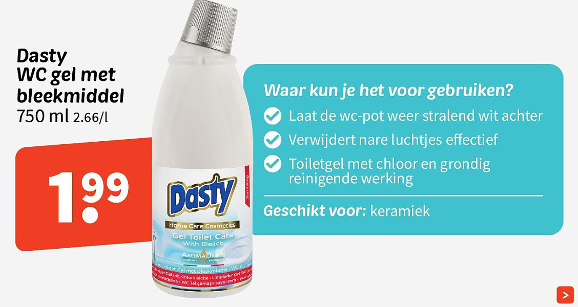 Dasty WC gel met bleekmiddel