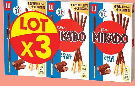 Mikado chocolat au lait LU