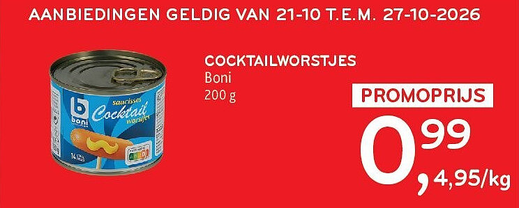 COCKTAILWORSTJES Boni 200 g