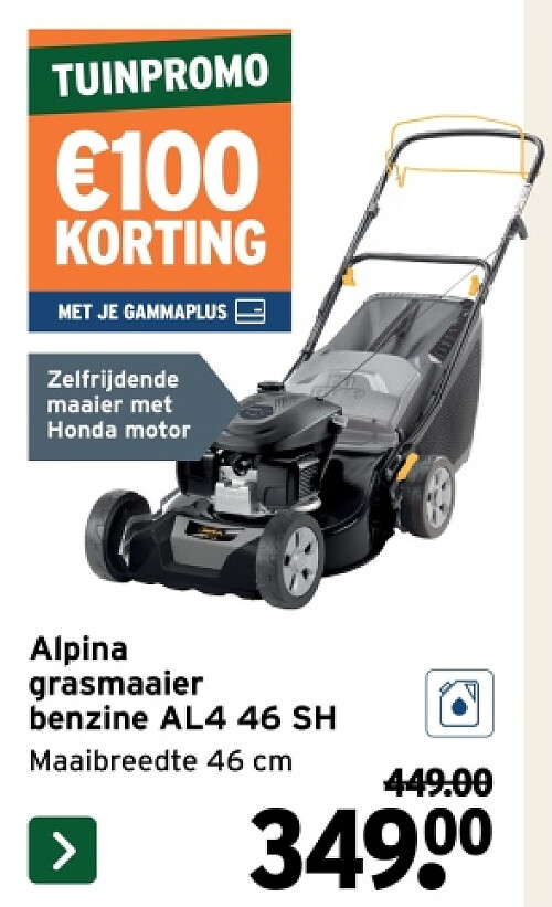 Alpina grasmaaier benzine AL4 46 SH