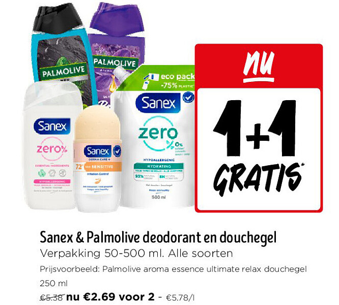 Sanex & Palmolive deodorant en douchegel