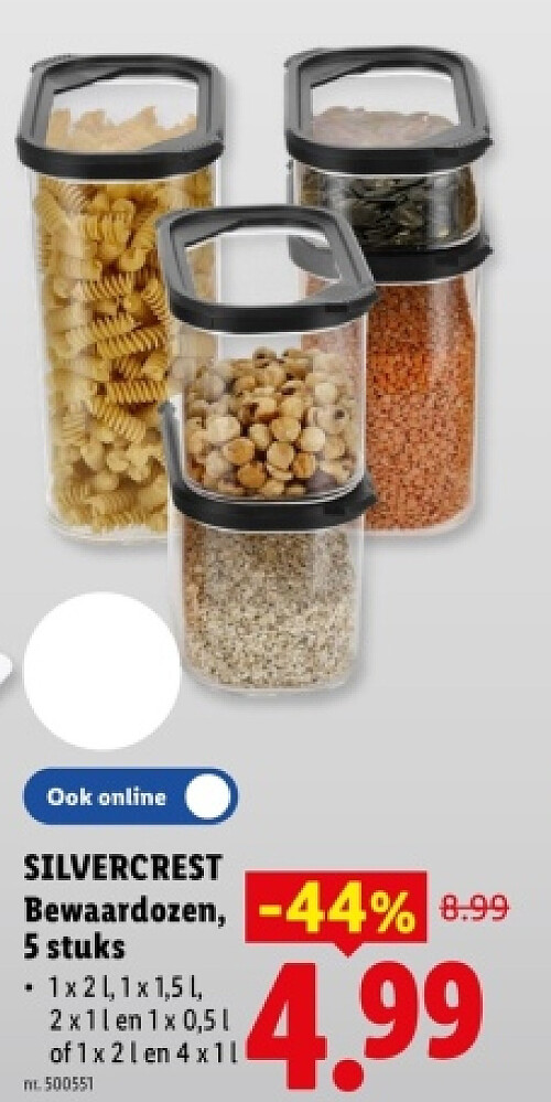 Bewaardozen, 5 stuks