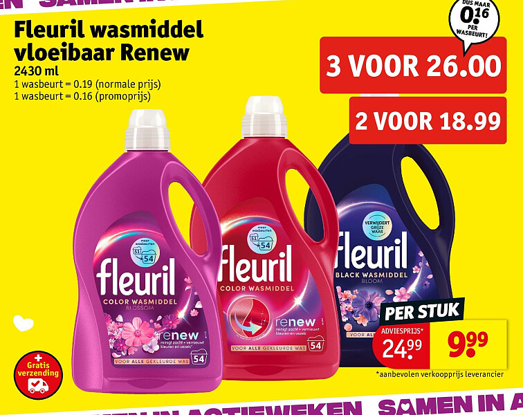 Fleuril wasmiddel vloeibaar Renew