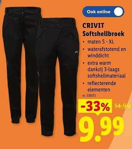CRIVIT Softshellbroek