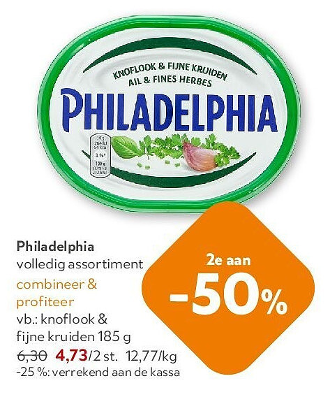 Philadelphia knoflook & fijne kruiden 185 g