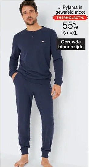 J. Pyjama in gewafeld tricot