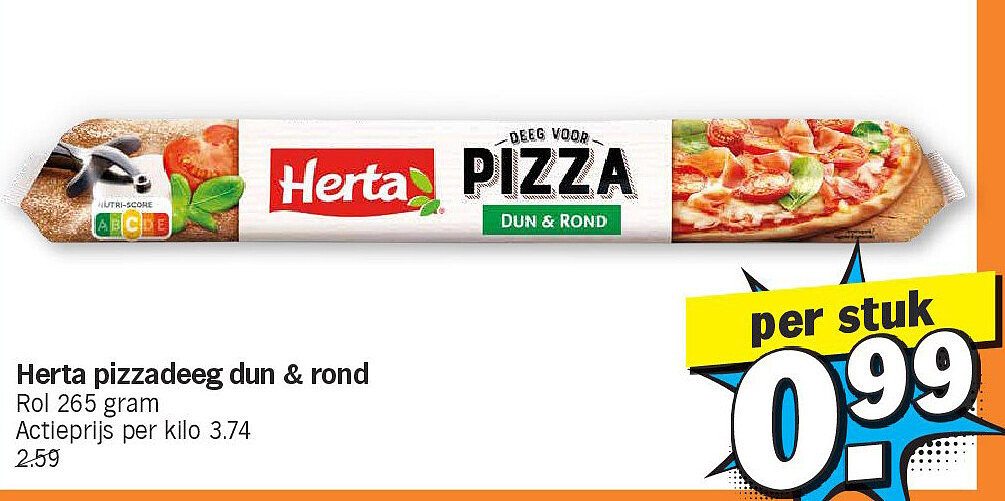 Herta pizzadeeg dun & rond