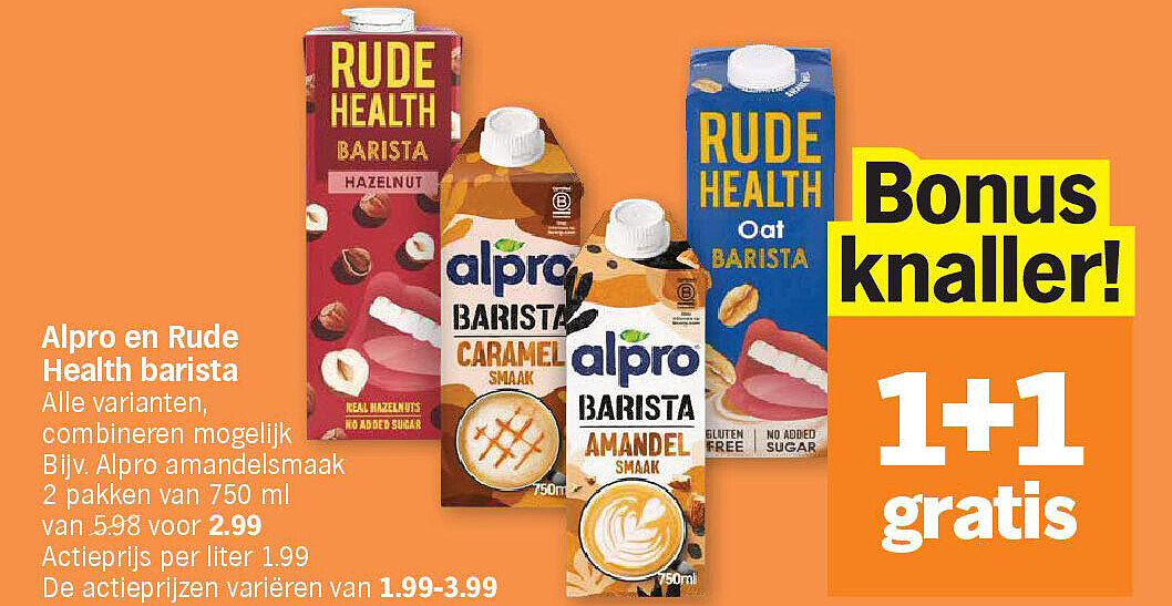 Alpro en Rude Health barista