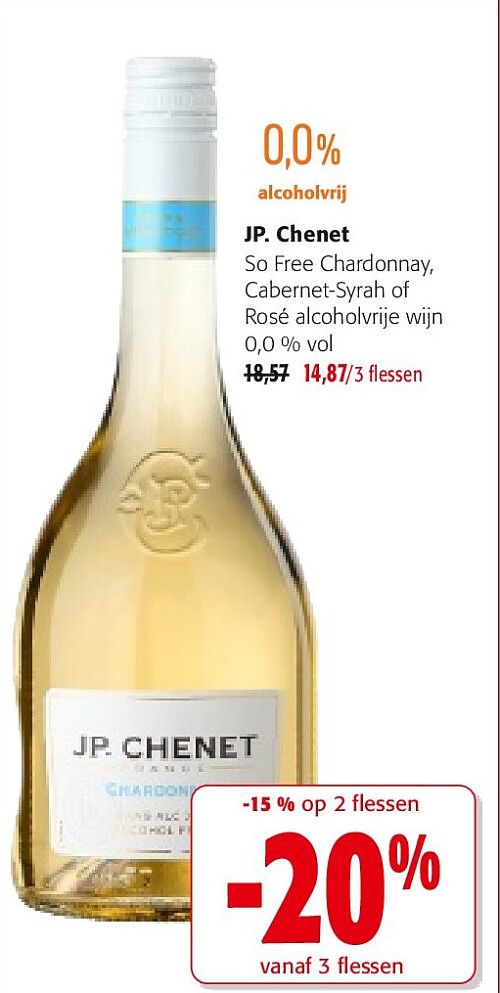 JP. Chenet So Free Chardonnay, Cabernet-Syrah of Rosé alcoholvrije wijn 0,0 % vol