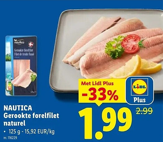 Gerookte forelfilet naturel