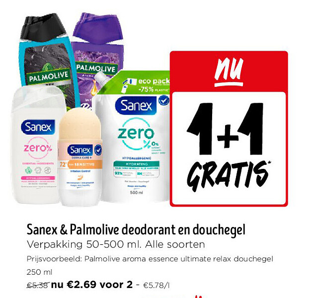 Sanex & Palmolive deodorant en douchegel
