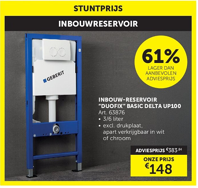 INBOUW-RESERVOIR “DUOFIX” BASIC DELTA UP100