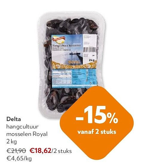 Delta hangcultuur mosselen Royal 2 kg