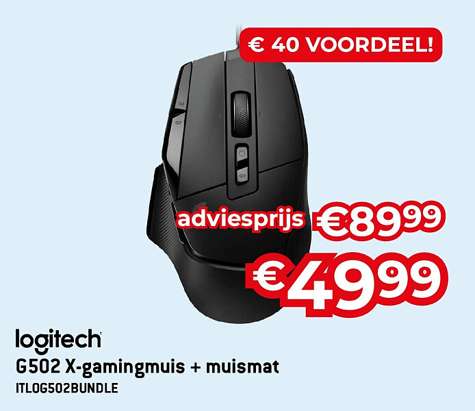 G502 X-gamingmuis + muismat ITLOG502BUNDLE