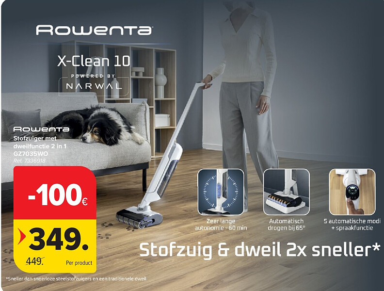 Stofzuiger met dweilfunctie 2 in 1 GZ7035WO