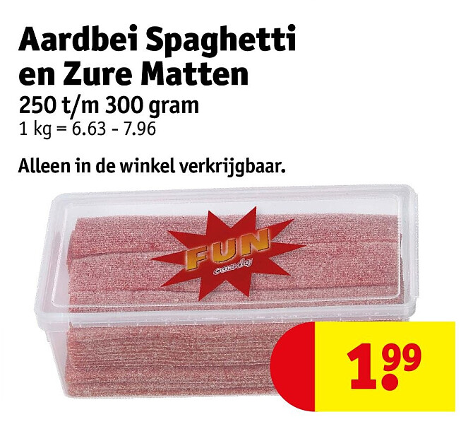 Aardbei Spaghetti en Zure Matten
