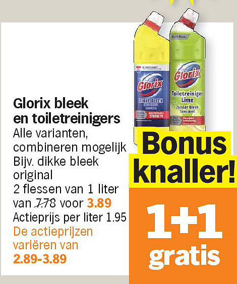 Glorix bleek en toiletreinigers