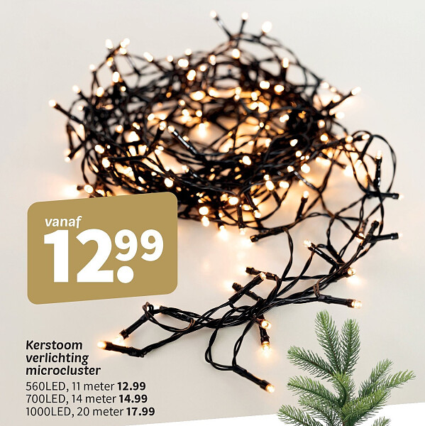 Kerstoom verlichting microcluster 560LED, 11 meter