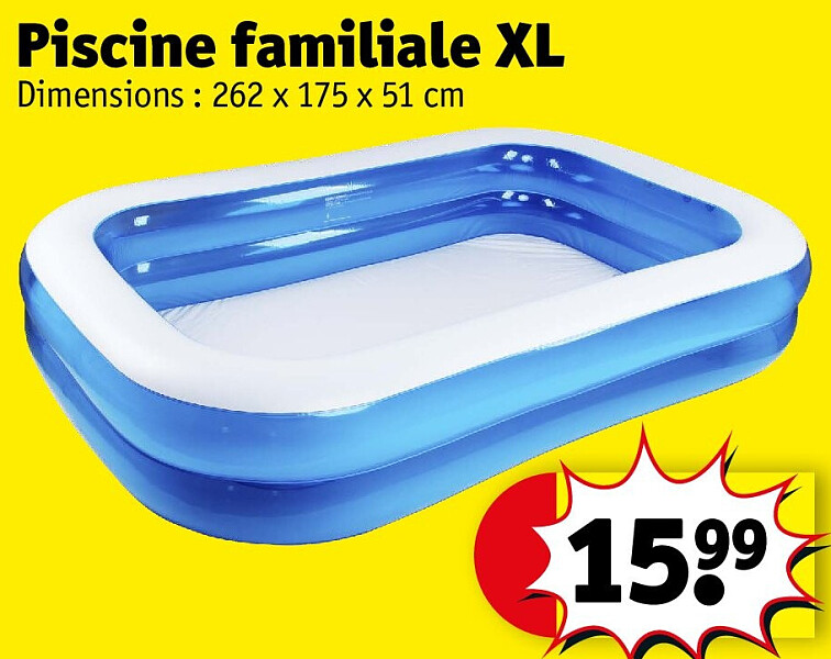 Piscine familiale XL 262 x 175 x 51 cm